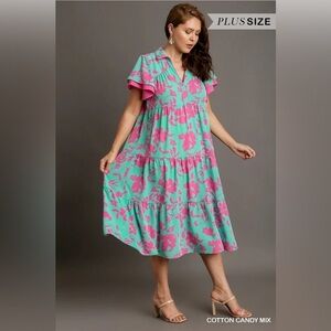 Colorful Summer Dress by‎ Umgee. Plus Size